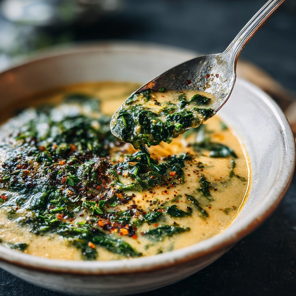 Linsensuppe mit Spinat