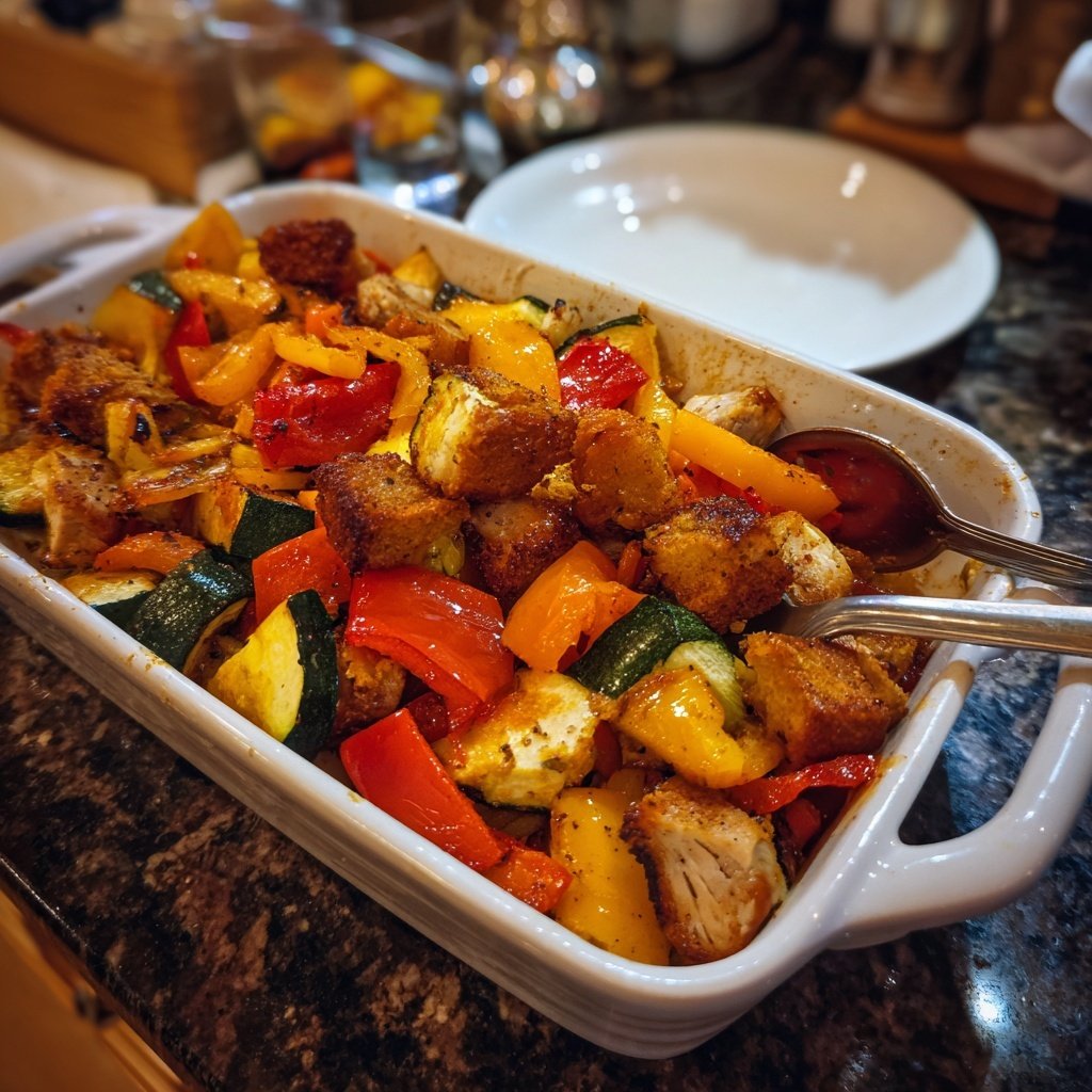 Kalorienarmes Ofengemüse Mit Hähnchen