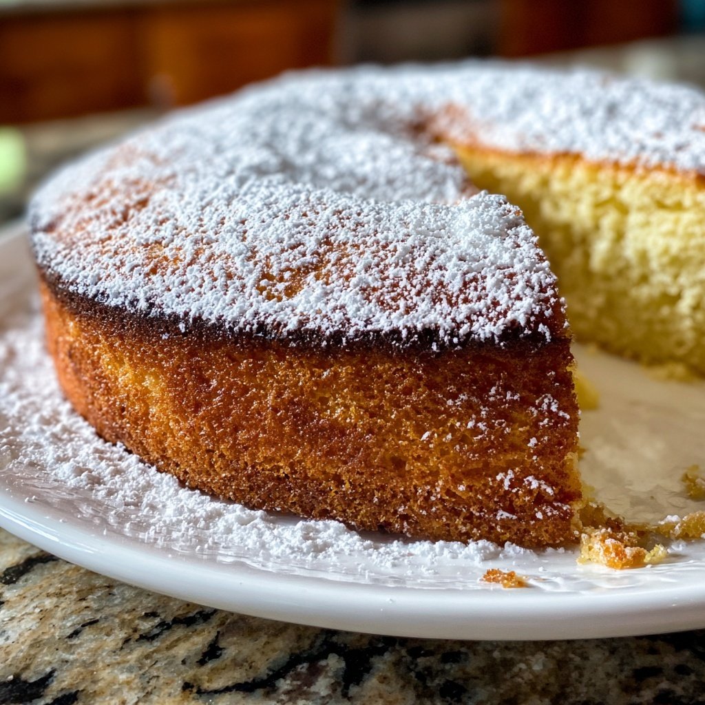 Zitronenkuchen mit Puderzucker