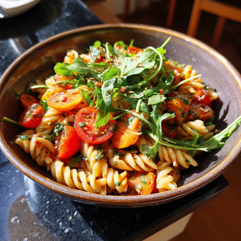 Mediterraner Nudelsalat Mit Tomaten