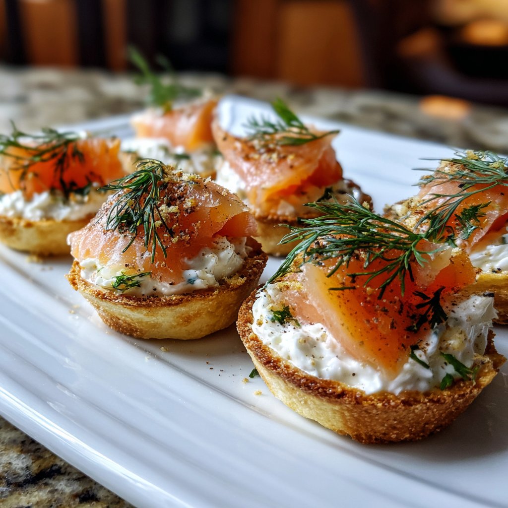 Canapés mit Frischkäse und Lachs