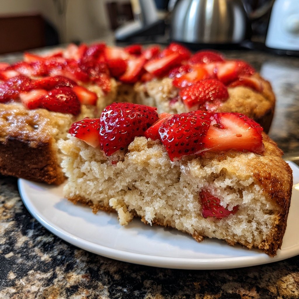 Bananenkuchen mit Erdbeeren
