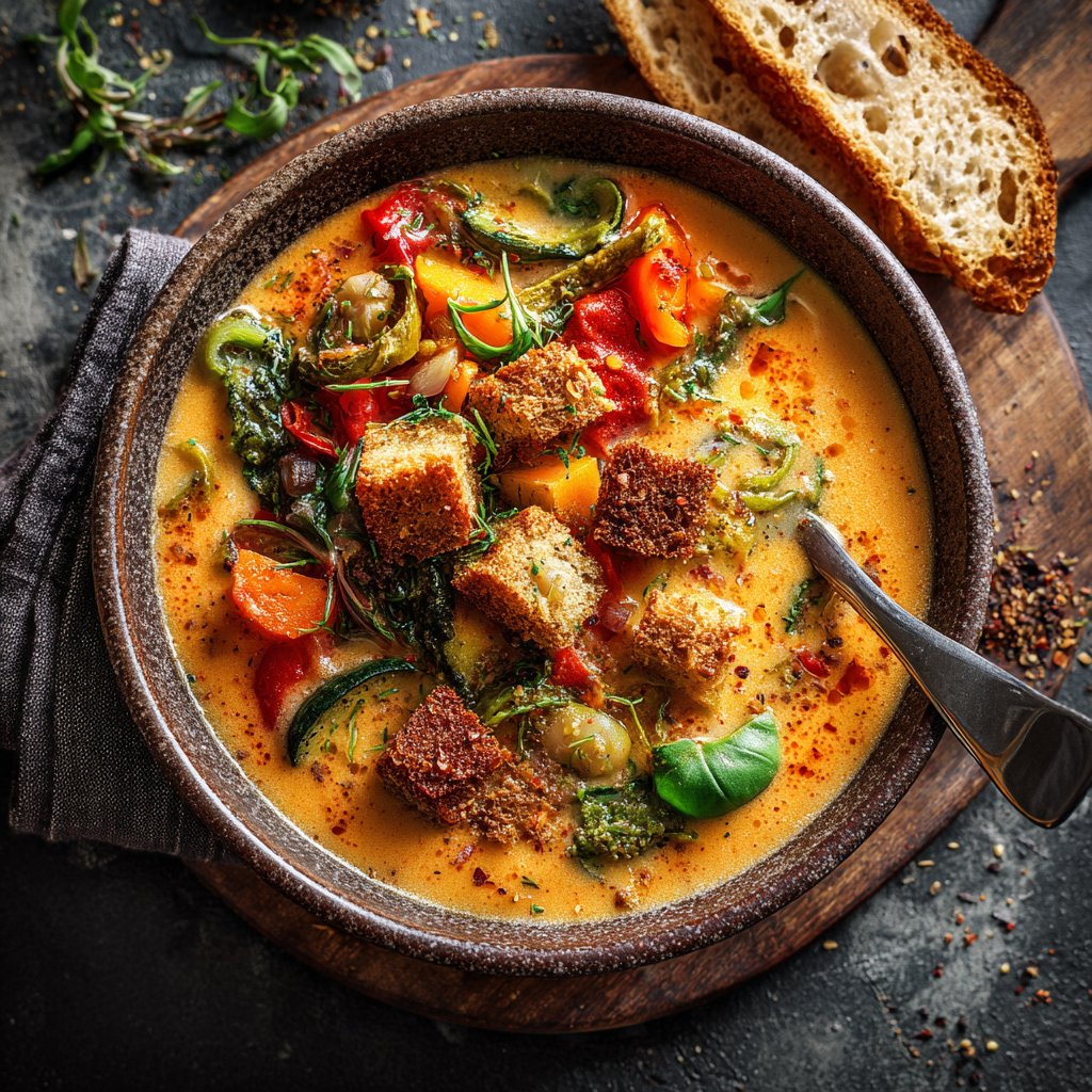 Abendessen mit Suppe