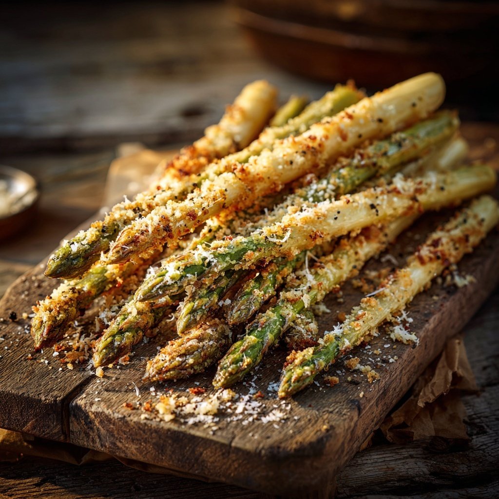 Grüner Spargel Mit Parmesan Kruste