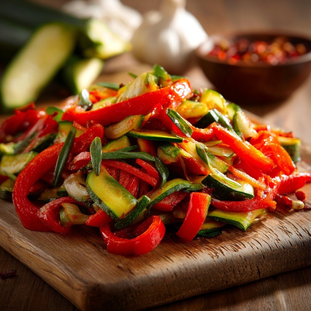 Kalorienarme Gemüsepfanne Mit Paprika