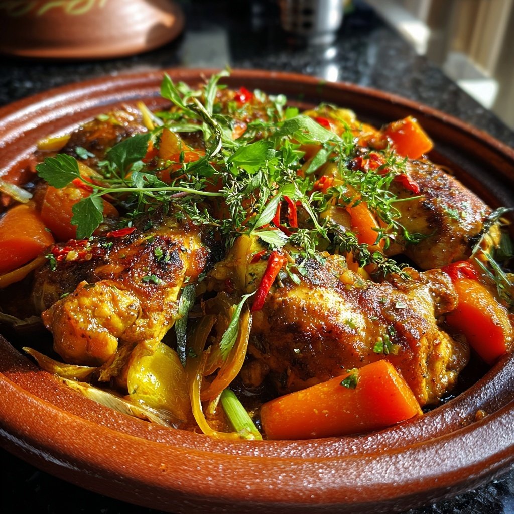 Internationale Küche Marokkanisches Hähnchen-Tagine